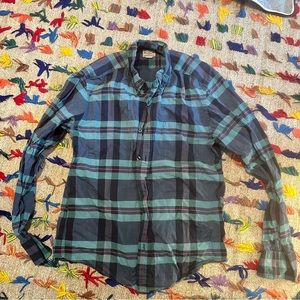 J. Crew - green plaid long sleeve button down